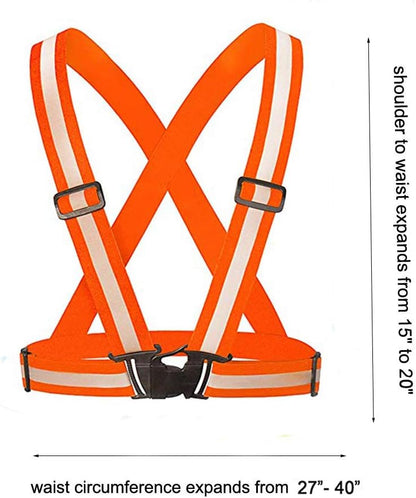 Chiwo Reflective Vest Running Gear 2Pack, High Visibility Adjustable Safety Ves for Night Cycling,Hiking, Jogging,Dog Walking