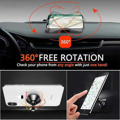 Coolpow【2 Packs Magnetic Phone Holder for Car【Strong Magnet】 Phone Holders for Your Car Phone Holder Mount【4 Metal Plate】 Universal Car Accessories for Women Men for iPhone Samsung Speakerphones