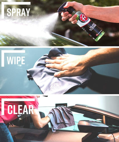 Adam's Polishes Glass Cleaner - Steak Free Car Wash Window Cleaner, All-Natural Streak Free Formula For Car Cleaning, Safe On Tinted & Non-Tinted Glass, Won't Strip Car Wax or Coating