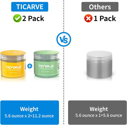 TICARVE 2Pack Cleaning Gel Car Putty Slime for Detailing Putty Detail Tools Car Interior Cleaner Automotive Cleaning Kits Keyboard Cleaner Blue Rose (320g/11.2oz)