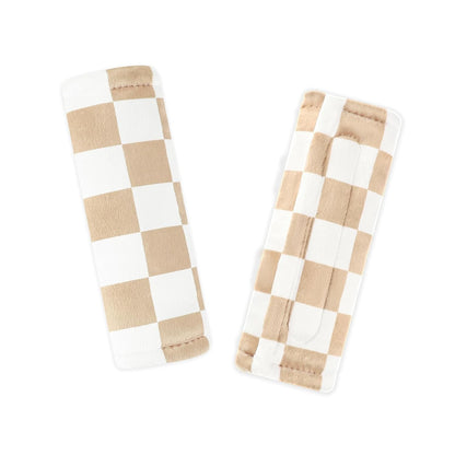 DILIMI Baby Car Seat Belt Covers, 2Pcs Carseat Shoulder Strap Pads, Soft Minky Car Seat Neck Covers, Newborn Car Seat Strap Protectors, Stroller Strap Covers for Baby Kids, Green Checkered