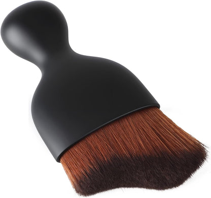 Car Detailing Brush, Soft Bristle Cleaning Brush, Scratch-Free Auto Duster Tool for Dashboard, Air Vents, Leather & Interior Cleaning (Black&Brown)