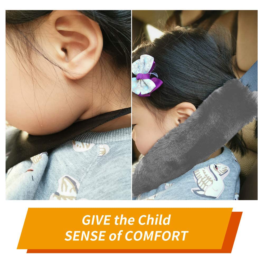 4Pack Seatbelt Covers for Kids,Seat Belt Cushion Cover,Infant Baby Car Seat Neck Shoulder Strap Pads,Soft Newborn Carseat Stroller Straps Covers Accessories(Pink)