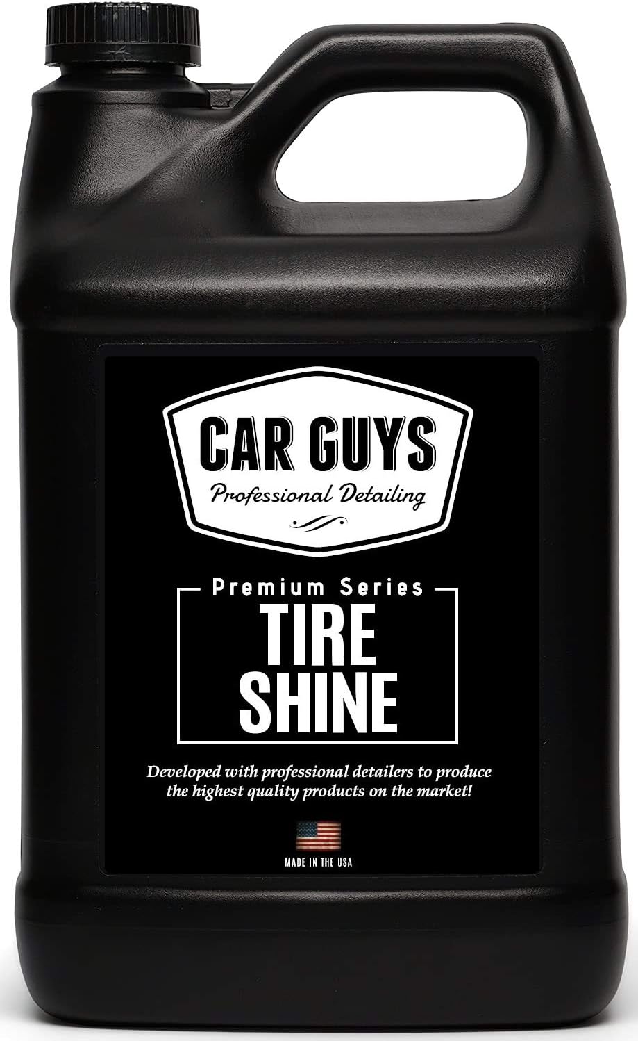 CAR GUYS Tire Shine Spray - The Perfect Deep Black Shine - Long Lasting Car Tire Dressing - No Sling & Dry to Touch - 18 Oz Kit with Applicator