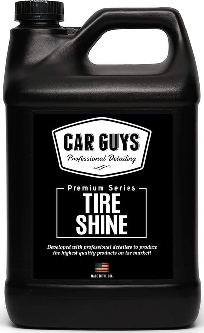 CAR GUYS Tire Shine Spray - The Perfect Deep Black Shine - Long Lasting Car Tire Dressing - No Sling & Dry to Touch - 18 Oz Kit with Applicator
