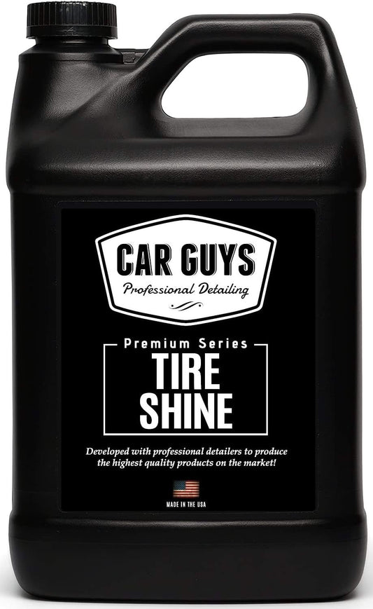 CAR GUYS Tire Shine Spray - The Perfect Deep Black Shine - Long Lasting Car Tire Dressing - No Sling & Dry to Touch - 18 Oz Kit with Applicator