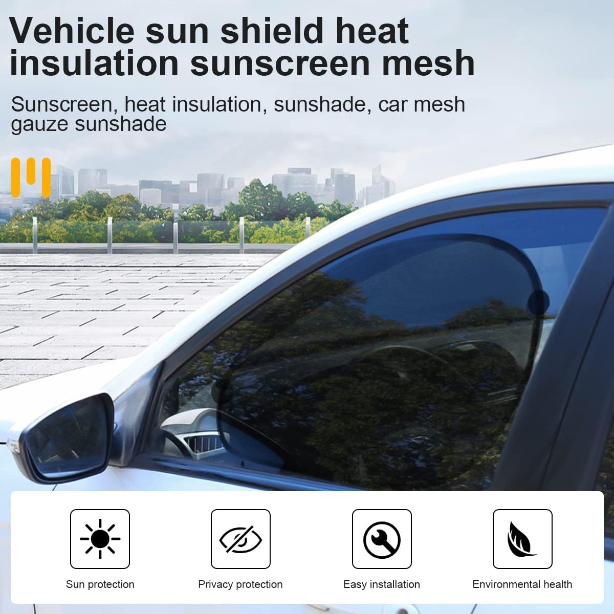 2 Pack Universal Car Window Shade, Cling Sunshade - Sun, Glare and UV Rays Protection for Your Child - Baby Side Window Car Sun Shades, Blocks Over 98% of Harmful UV Rays (Large)