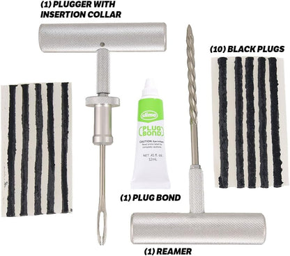 Slime 2040-A Tire Repair Plug Kit, Deluxe, Contains Strings, Tools and Glue, 11 Pieces