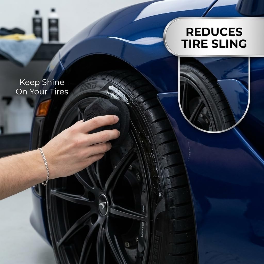 Tire Shine Applicator - Tire Shine Car Detailing Foam Sponge Tool - Tire Cleaner and Shine Tire Foam - Tire Shine Brush Car Cleaning Supplies (1 Pack)