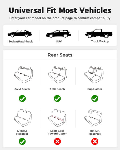 Huidasource Coffee Seat Covers Full Set, Universal Fit for Most Cars Trucks SUV, Full Coverage Leather Seat Cover, Airbag, Cupholder Compatible, Velcro Adjustable, Heaating/Cooling Function Retain