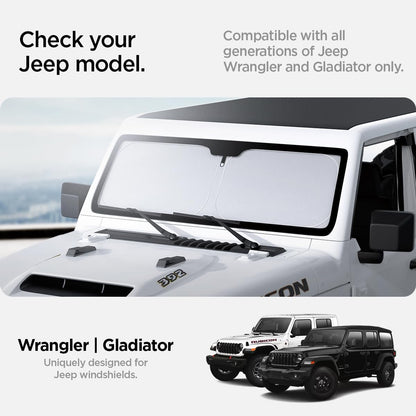 Spigen ZeroGap Windshield Sunshade for Tesla Model Y & 3, Maximum UV & Heat Protection, Dual Layer with Pocket | Car Accessories for Model Y Juniper, Model Y L, Model 3 Highland | Gift for Tesla Owner