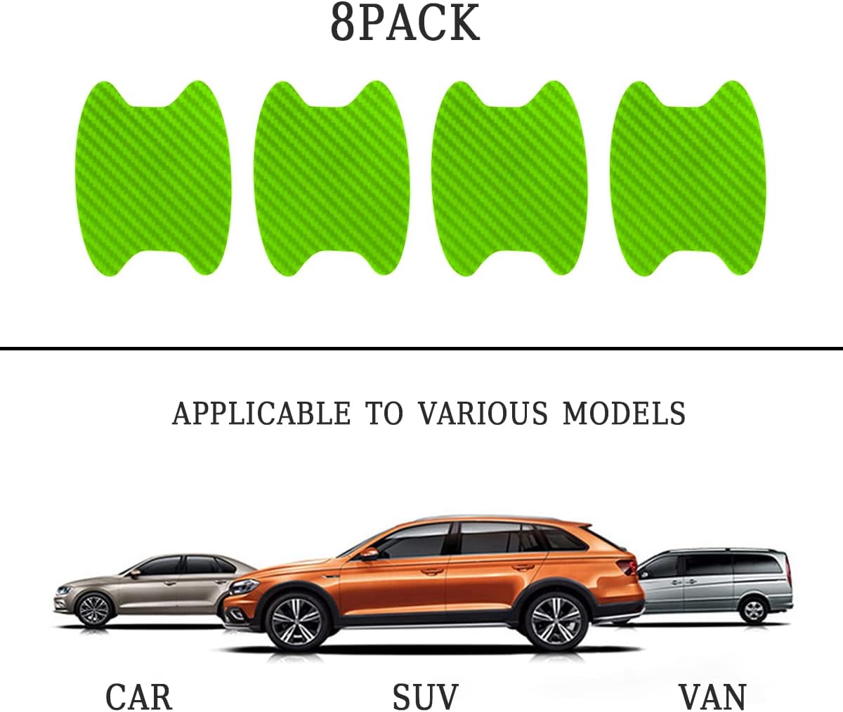 4PCS Sticker, Carbon Fiber Anti-Scratches Car Door Cup Protector, Non-Marking Auto Door Handle Protective Film, Universal for Most Car Handles (Black/4PCS)