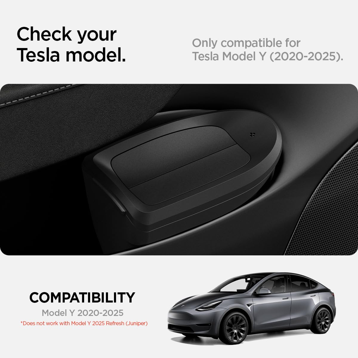 Spigen Door Pocket XL Car Trash Can [with Magnetic Lid] Waterproof Door Pocket Organizer 2025 2026 Tesla Model Y Juniper Premium & Performance Accessories - Driver Side Only