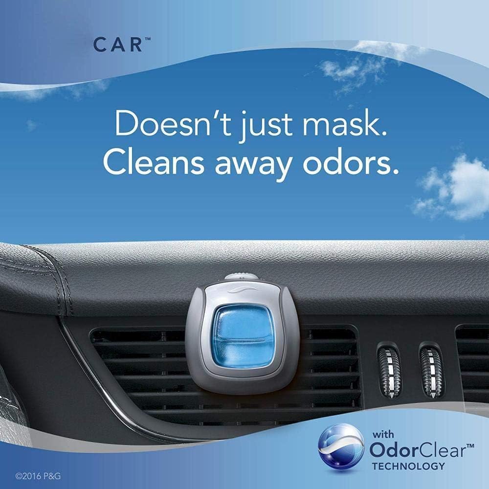 Febreze Car Air Freshener Vent Clip Platinum Ice Scent, .07 oz. Car Vent Clip, Pack of 4