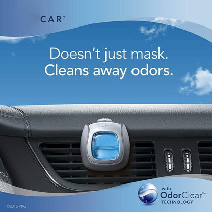 Febreze Car Air Freshener Vent Clip Platinum Ice Scent, .07 oz. Car Vent Clip, Pack of 4