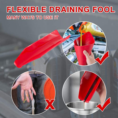 Cyantor Flexible Oil Drain Tool Funnel, Reusable Oil Filter Funnel Spill Free, Portable Flexible Draining Tool Can be Molded Into Different Shape