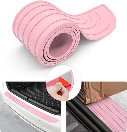 Car Rear Bumper Protector Guard, Anti-Scratch Abrasion Rubber Trunk Door Entry Sill Guard, Non-Slip Vehicle Trim Cover Protection Strip, Car Accessories for Most Cars and SUV (Black/Red/35.4" x2.7)