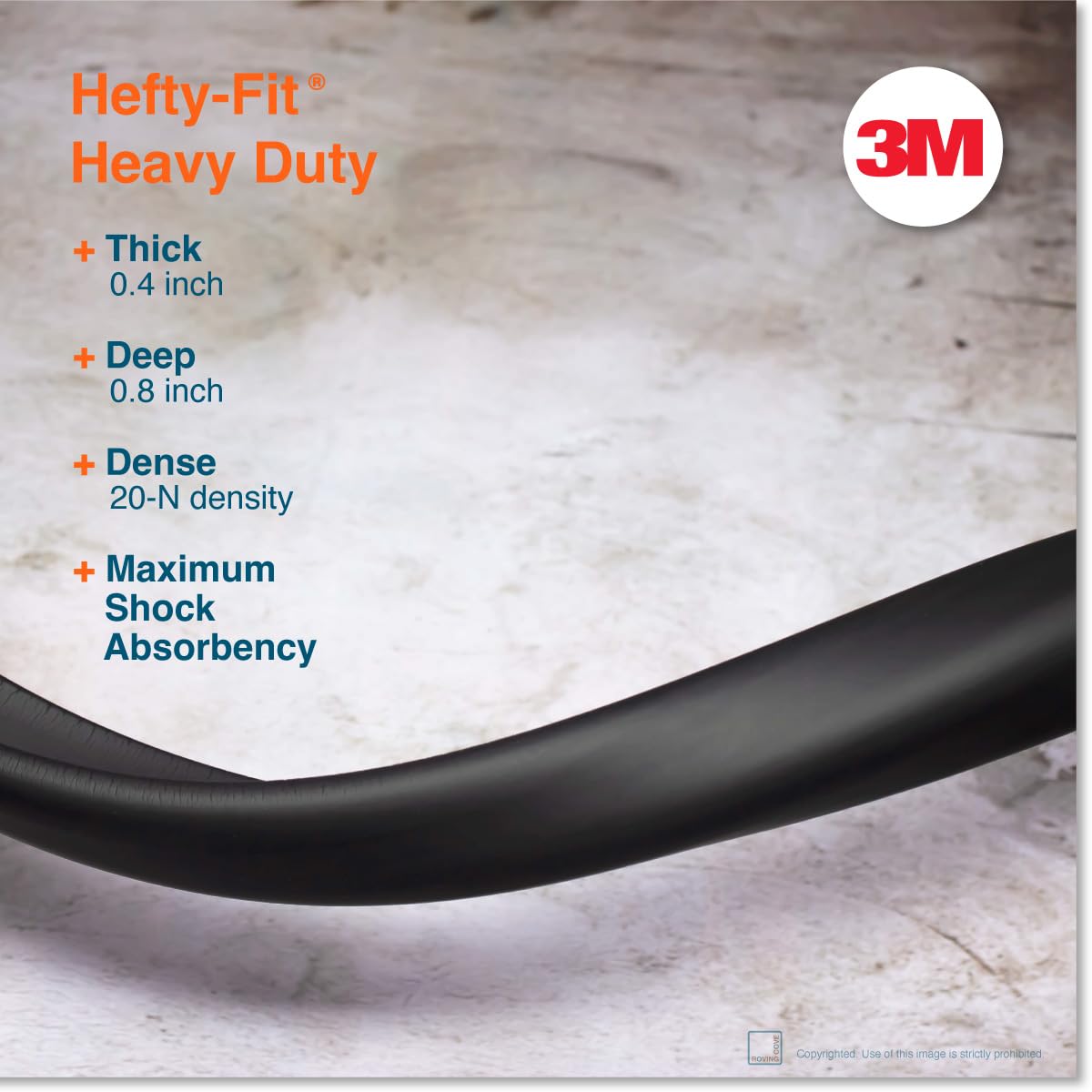 Roving Cove HeftyFit Edge Protector for Baby Proofing (6ft Large Edge Only), Heavy-Duty Soft Rubber Foam Furniture Edge Bumper Guards, Desk Edge Cushion, Wall Corner Covers, 3M Adhesive, Onyx Black