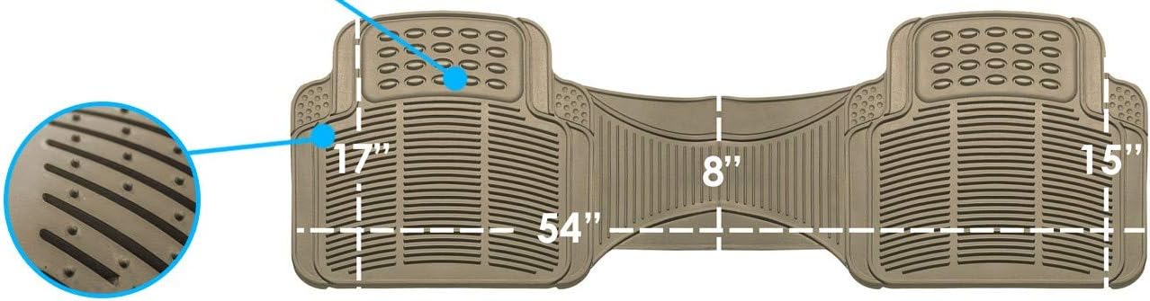 FH Group Automotive Floor Mats Solid ClimaProof for all weather protection Universal Fit Trimmable Heavy Duty fits most Cars, SUVs, and Trucks, 3pc Full Set Black