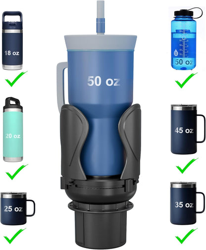 Car Cup Holder Expander, Cup Holder Extender Adapter with Expandable Arm and Adjustable Base, Compatible with Yeti Ramblers, Hydro Flasks, Stanley, Owala Most Coffee Mugs Bottles & Cups (CUP-2pack)