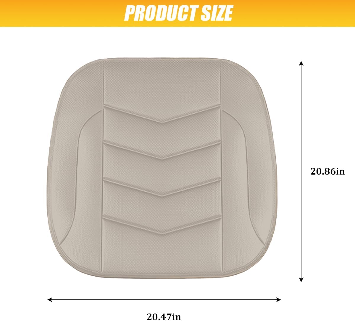 HZEL Car Front Bottom Seat Cover, Breathable Leather Full Wrapped Non-Slip Bottom Driver Seat Cushion with Storage Pocket, Comfortable Auto Interior Chair Protection Cover, Universal Fit (Coffee)