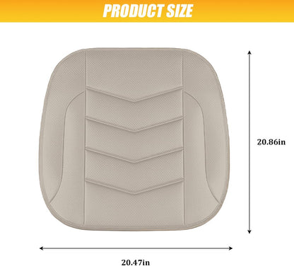 HZEL Car Front Bottom Seat Cover, Breathable Leather Full Wrapped Non-Slip Bottom Driver Seat Cushion with Storage Pocket, Comfortable Auto Interior Chair Protection Cover, Universal Fit (Coffee)