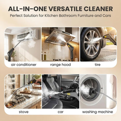 Portable Handheld Steam Cleaner: 2500W High Temperature Pressurized Steamer - Cleaning Machine with 6 levels Adjustable Steam for Multi-Surface, Kitchen, Bathroom, Furniture, Car, Windows (red)