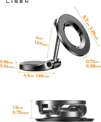 LISEN for MagSafe Car Mount for iPhone 17 Pro Max [24 Strong Magnets] Classic Magnetic Phone Holder for Car Dashboard Magnet Phone Mount Car Cell Phone Holder for iPhone 17 Pro Max Air 16 15 14 13 12