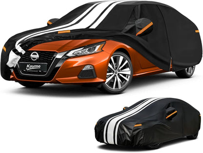Kayme Heavy Duty Car Cover Custom Fit for BMW 3 Series 320i 325i 328i 330i 335i (1982-2026), Outdoor Full Exterior Cover with Tape and Towel, Rain Snow Sun UV Protection. - Colors B