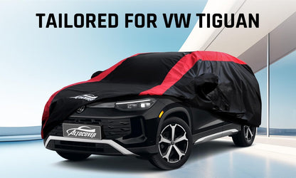 Car Cover Waterproof All Weather Protection with Red Stripe Design, Universal Fit Toyota Camry Solara, Ford Fusion, Kia Stinger Optima, Nissan Maxima, VW Passat, Subaru Legcy