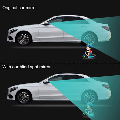 2 pcs Blind Spot Mirrors, 2" Round HD Glass Convex 360° Wide Angle Side Rear View Mirror with ABS Housing for Cars SUV and Trucks, Black, Pack of 2