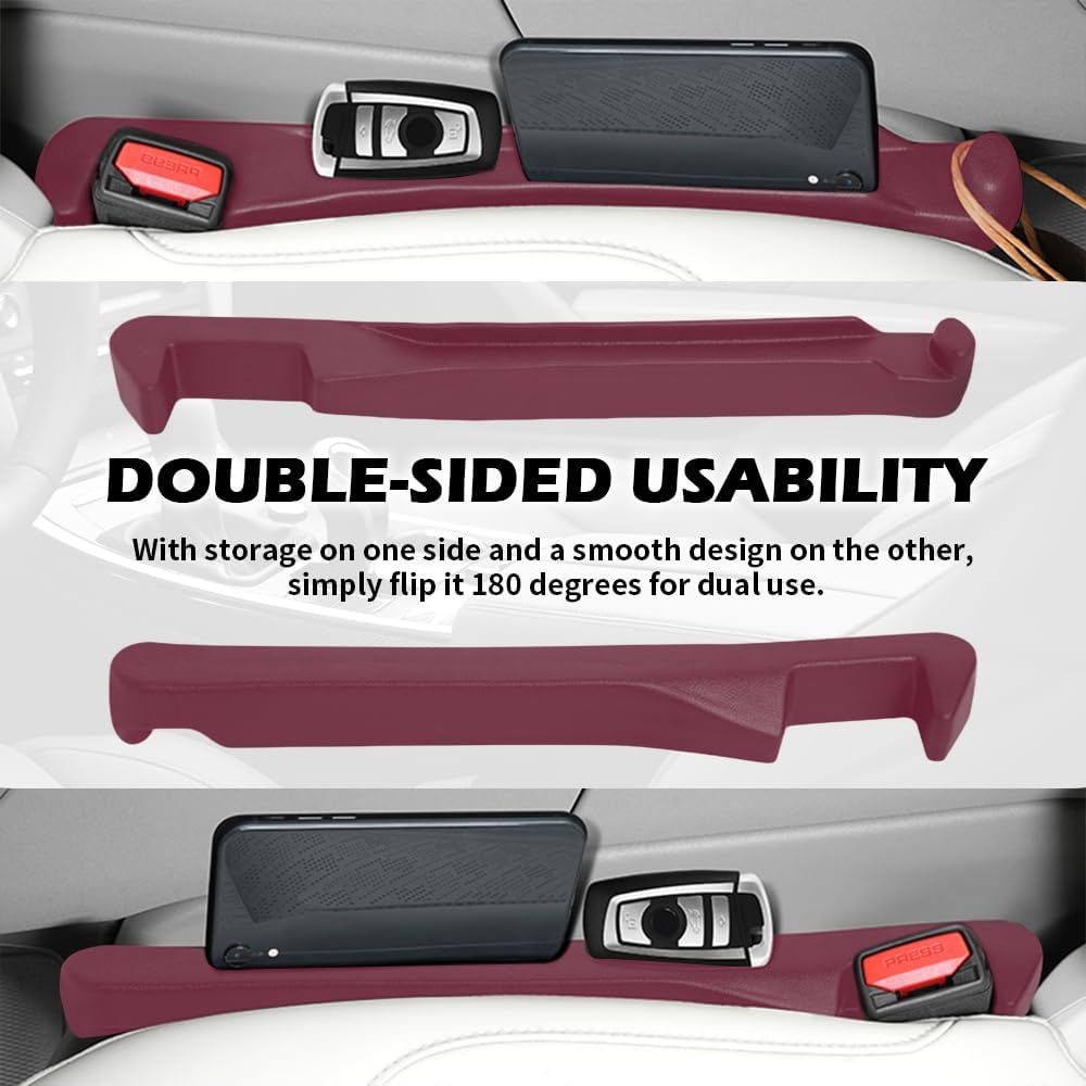 2PCS Car Seat Gap Filler Organizer,2 in 1 Car Gap Filler with Fill and Storage Function for Storing Phones Keys Cards,Universal Multifunctional No Drop Seat Guard for Cars