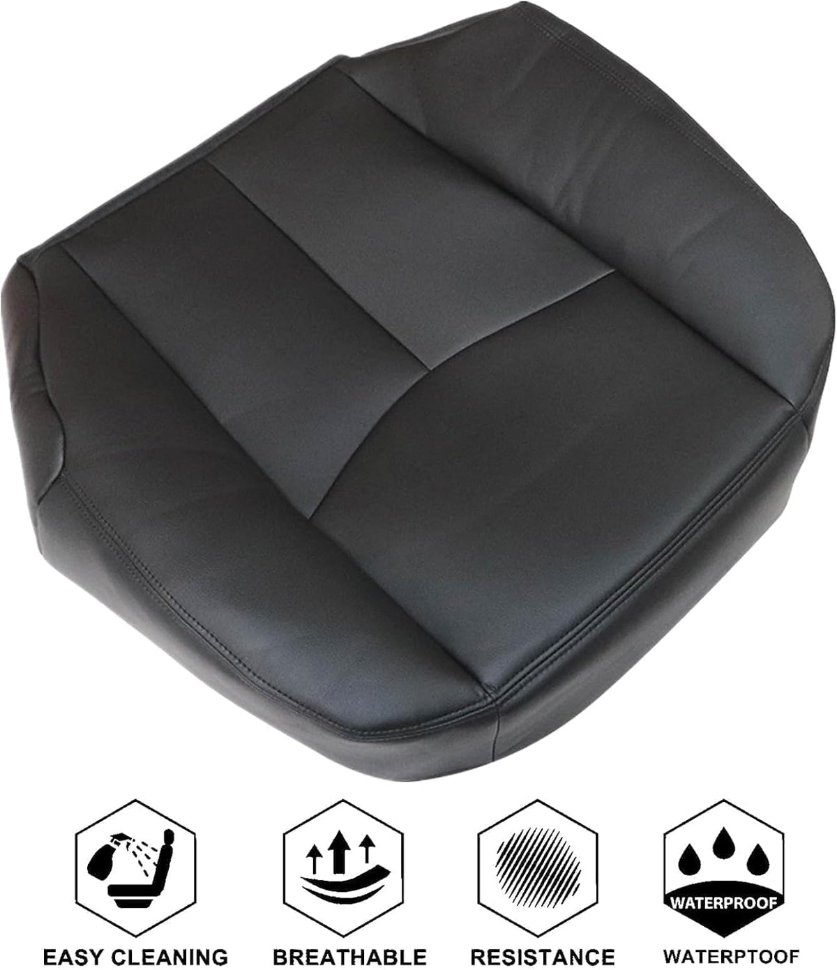 NLQR #522 Light Tan Front Driver Bottom Replacement Seat Cover Microfiber Leather Compatible with Chevy Avalanche Tahoe Suburban GMC Yukon XL 2003 2004 2005 2006