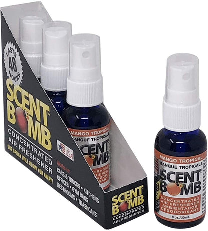 Scent Bomb Air Freshener Spray, Long-Lasting Odor Eliminator - Effective Deodorizer for Home & Car, Fresh Room Spray for Kitchen, Bathroom & Smell Neutralizer - 1 oz Pack of 4, Black Cherry Scent