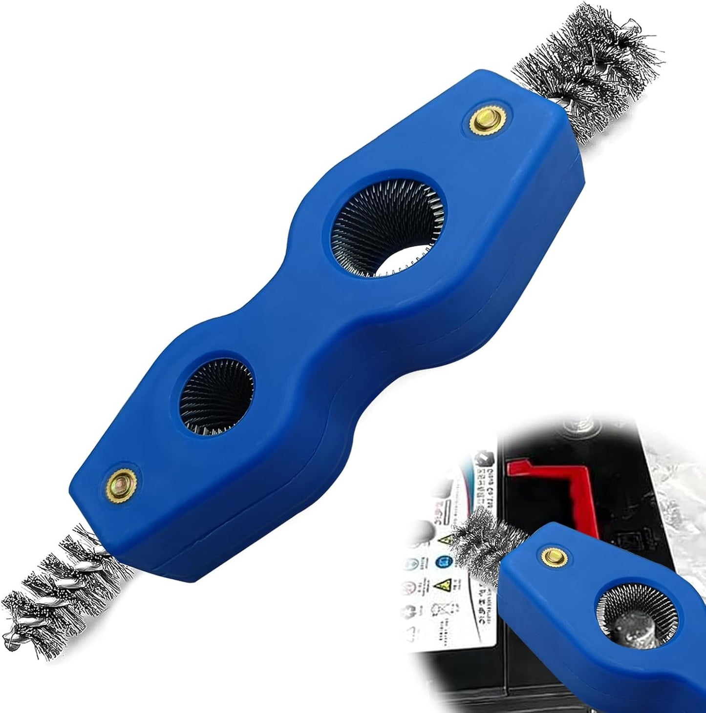4 in 1 Car Battery Cleaning Brush,Anti-Corrosion Battery Terminals,Copper Pipes Cleaner Brush Tool,Universal for Automotive and Marine for Plumbing Installation Soldering Brazing