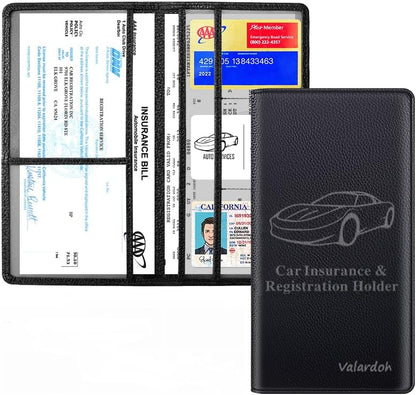 Valardoh Premium Car Registration and Insurance Card Holder, Car Document Holder for Cards, Driver License & other Essential Documents (Pink)