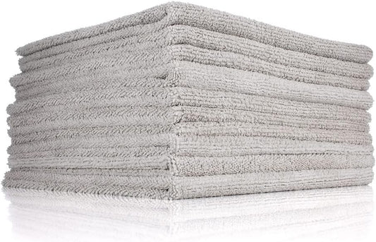 The Rag Company - Edgeless 300 - Microfiber Detailing Towels, Perfect for Removing Polishes, Sealants, and Glaze; Great for Interior Cleaning and Dirty Jobs; 300GSM, 16in x 16in, Light Blue (10-Pack)