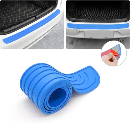 Car Rear Bumper Protector Guard, Anti-Scratch Abrasion Rubber Trunk Door Entry Sill Guard, Non-Slip Vehicle Trim Cover Protection Strip, Car Accessories for Most Cars and SUV (Black/Red/35.4" x2.7)