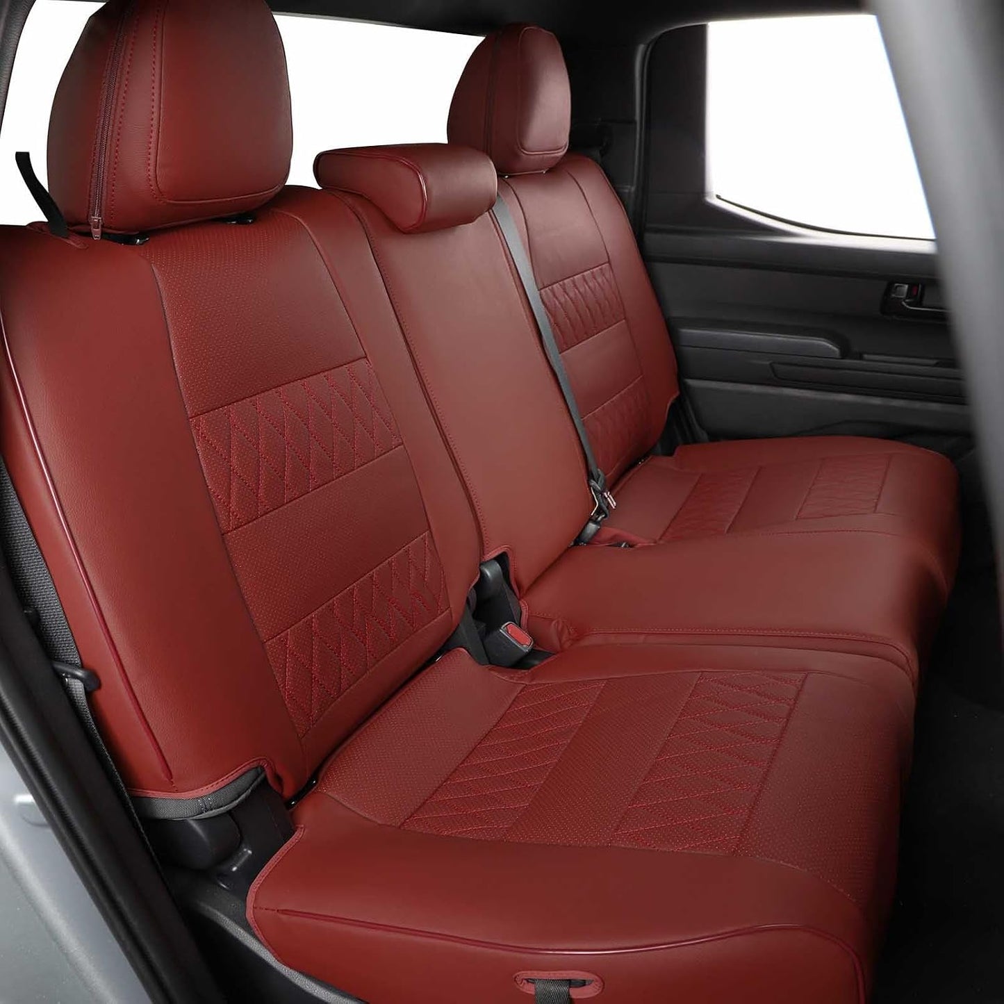 EKR Tacoma Car Seat Covers Custom Fit for Toyota Tacoma (Petrol) 2024 2025 2026 DoubleCab/CrewCab SR/SR5/TRD Sport/TRD Off-Road/Limited -Truck Seat Covers Full Set,Faux Leather(Black)