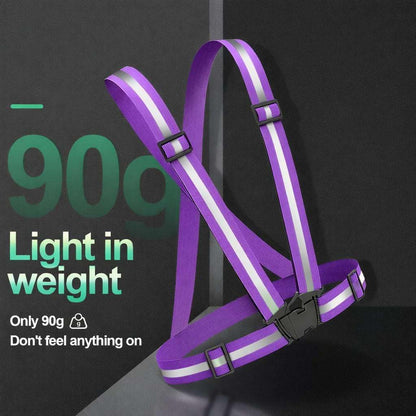 2 Packs Reflective Vest Running Gear, High Visibility Reflective Running Gear Adjustable Elastic Safety Vest for Night Jogging, Biking, Walking or Dog Walking, Running Vest for Men Women Children