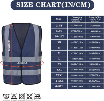 AYKRM 12 colour High visibility viz vest hi vis viz reflective work construction safety vest (XS-8XL) - Colors A