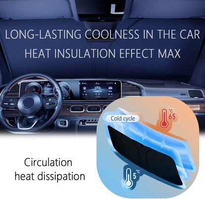 300T Thickened Automotive Glass Sunshade and Comes with Storage Bag,Keep Car Interior Cool,Universal Windshield Sun Shade Fit for Cars,Trucks,SUVs (L: 57.08 * 31.5 inch)