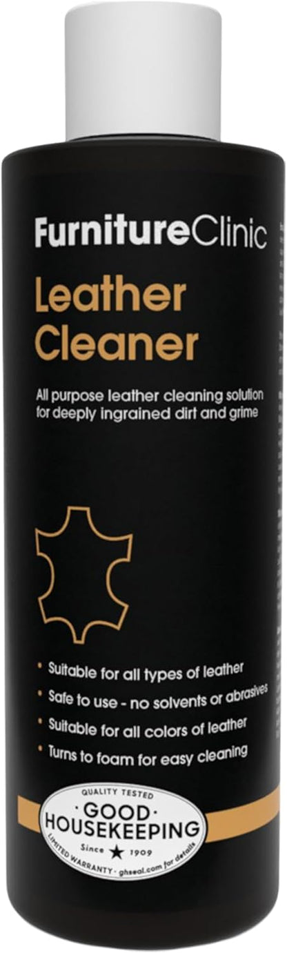 Furniture Clinic Leather Cleaning Wipes | 80 Count | 4-in-1 Clean, Nourish, Condition, & Restore Leather & Vinyl Furniture, Handbags, Jackets, Car Seats, Interiors & More | Residue & Streak-Free