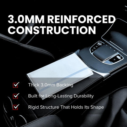 LINTRU Car Registration and Insurance Holder Trifold, Oversized Fit with Reinforced Construction, Matte PU Leather Vehicle Glove Box Organizer for Documents, Car Accessories for Men and Women