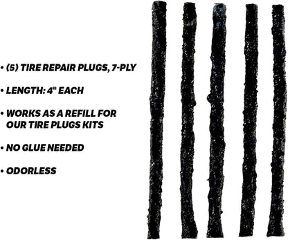 Slime 2040-A Tire Repair Plug Kit, Deluxe, Contains Strings, Tools and Glue, 11 Pieces