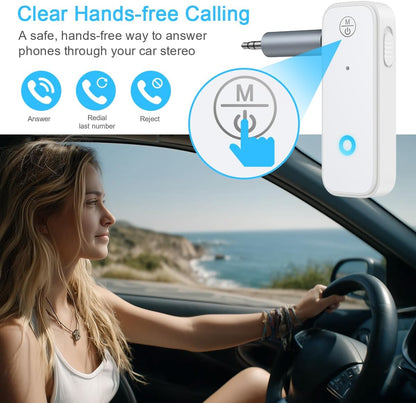 Bluetooth 5.4 AUX Adapter for Car, 2 in 1 Bluetooth Transmitter Receiver for TV Headphones Home Stereo Speaker, Hands-Free Calls, 3.5mm Wireless Audio Adapter