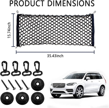 Car Rear Cargo Net with Good Elasticity&Tensile Strength Trunk Net Organizer for SUV Truck,Ideal Car Net Keeps Overlanding Accessories (L 43.3''x15.74'')