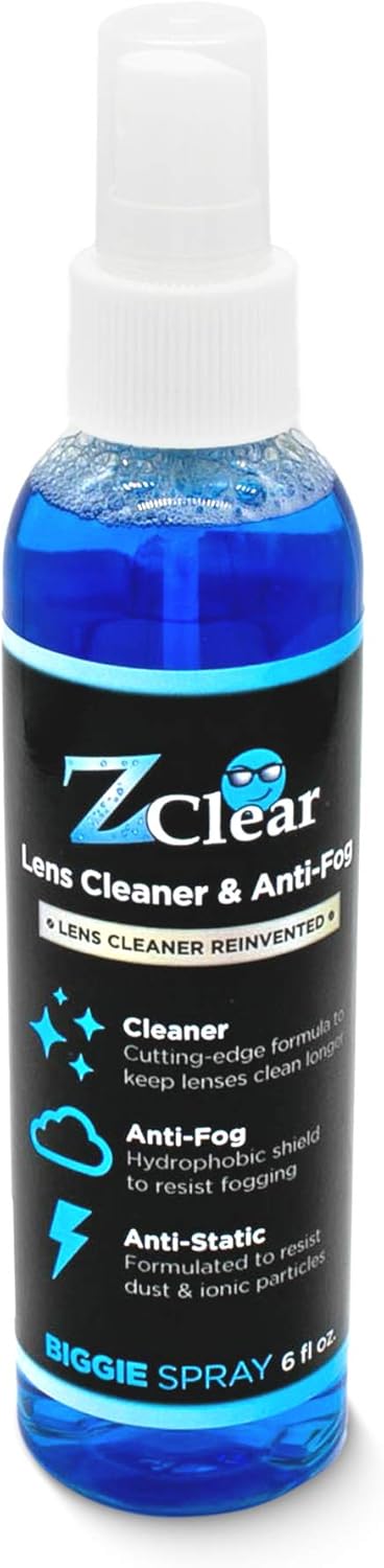 Z Clear 6oz Lens Cleaner Spray for Glasses + Microfiber Cloth | Cleans So Deep Lenses Stay Fog-Free 1-3 Days | Eyeglasses, Goggles, Mirrors, Windshields | Anti-Static, Streak-Free | USA