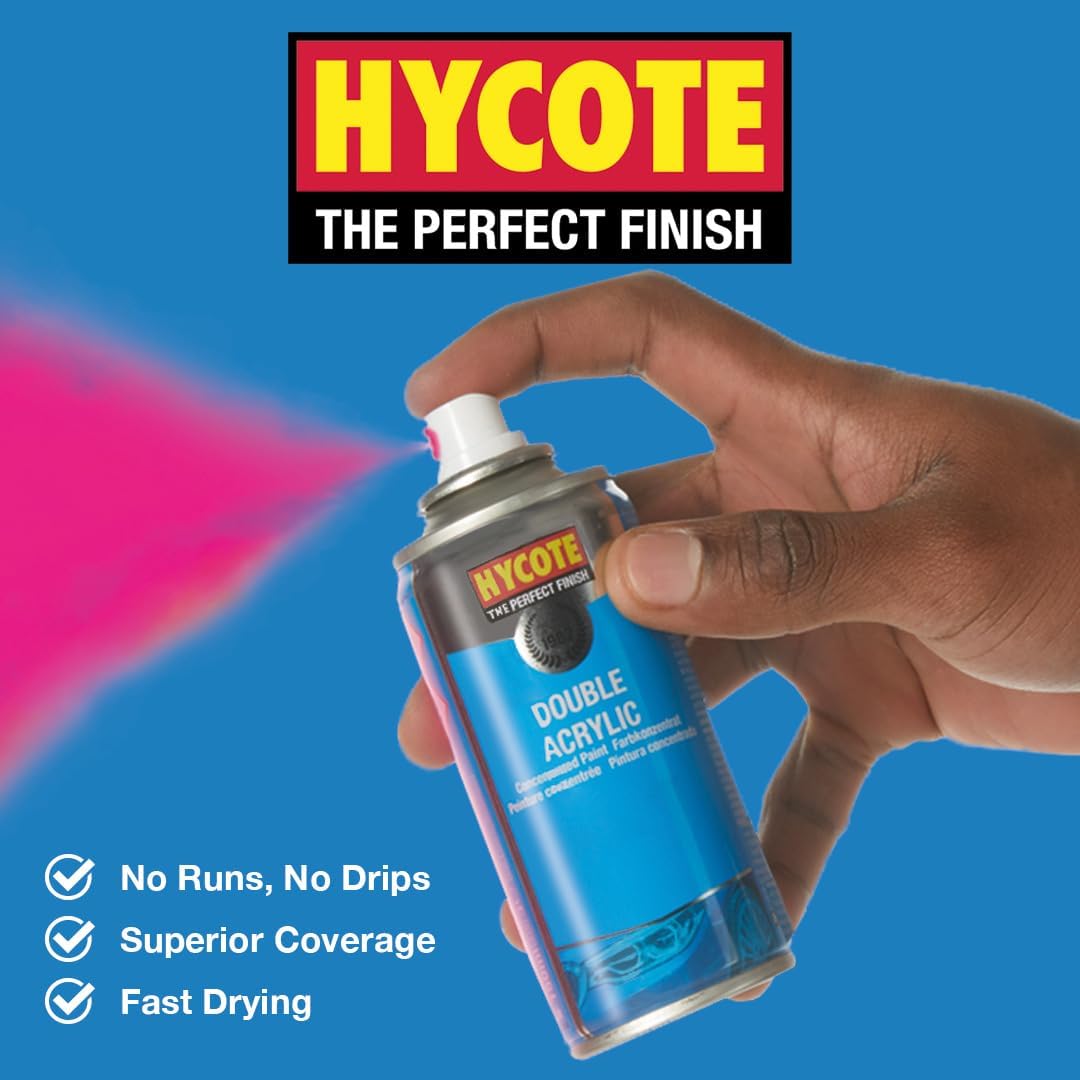 Hycote Black Spray Paint, Gloss Black, 13.5 Oz - Fast Drying, UV & Weather Resistant, Acrylic Formula for Superior Protection – For Automotive & DIY Use, 400ml