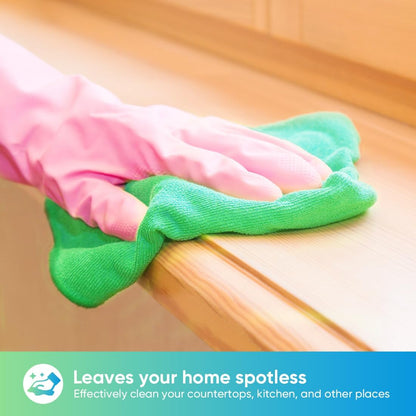HOMEXCEL Microfiber Cleaning Cloth 210GSM, Pack of 12, Size:11.5" x 11.5", Ultra-Soft, High-Density Non-Abrasive Cleaning Towels for Cars, Glass, Kitchen, Reusable Rags, Blue/Green/Yellow/Pink